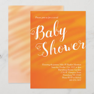 Bright Orange Baby Shower Gender Neutral Co- Ed Inbjudningar