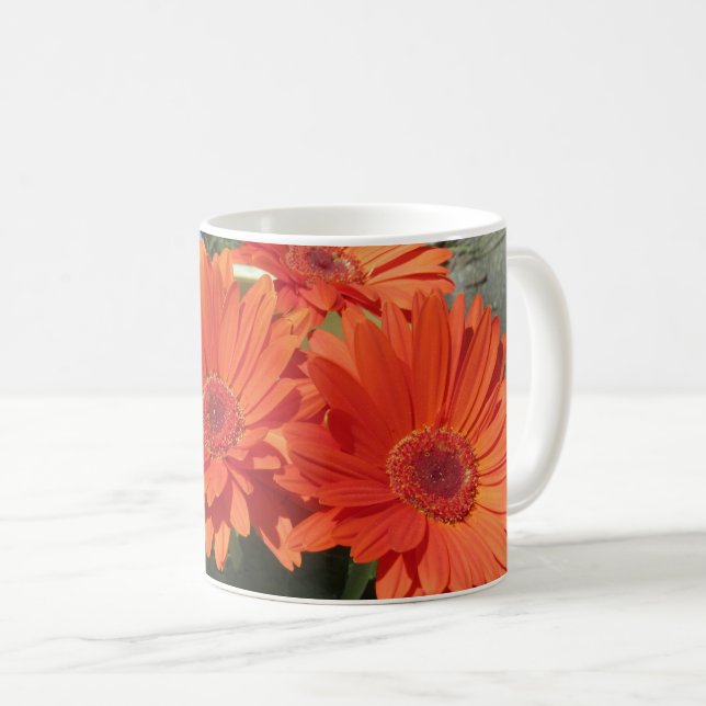 Bright Orange Gerbera Daisy Photo  Kaffemugg (Framsida höger)
