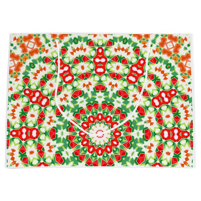 Bright Orange Grönt Fashionable Bandana Shawl (Framsidan)