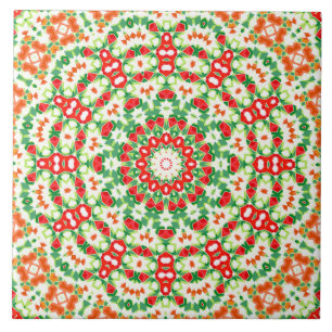 Bright Orange Grönt Fashionable Bandana Shawl Kakelplatta