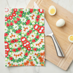 Bright Orange Grönt Fashionable Bandana Shawl Kökshandduk