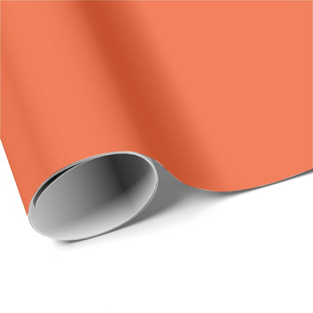 Bright Orange Minimalist Solid Background Presentpapper (Rullad Hörn)