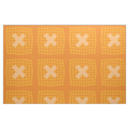 Bright Orange Monogram Checkered Mönster Tyg