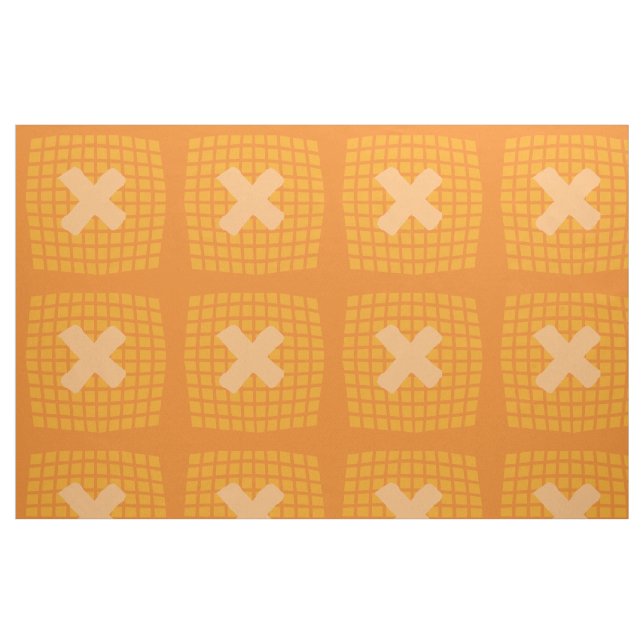Bright Orange Monogram Checkered Mönster Tyg (Fat Quarter)