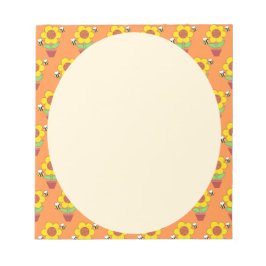 Bright Orange och Gult SunFlower Anteckningsblock