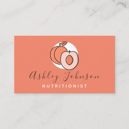 Bright Orange Peach Delicious Fruit Nutritionist Visitkort