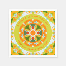 Bright Orange Playful Green Fun Star Baby Shower Pappersservett