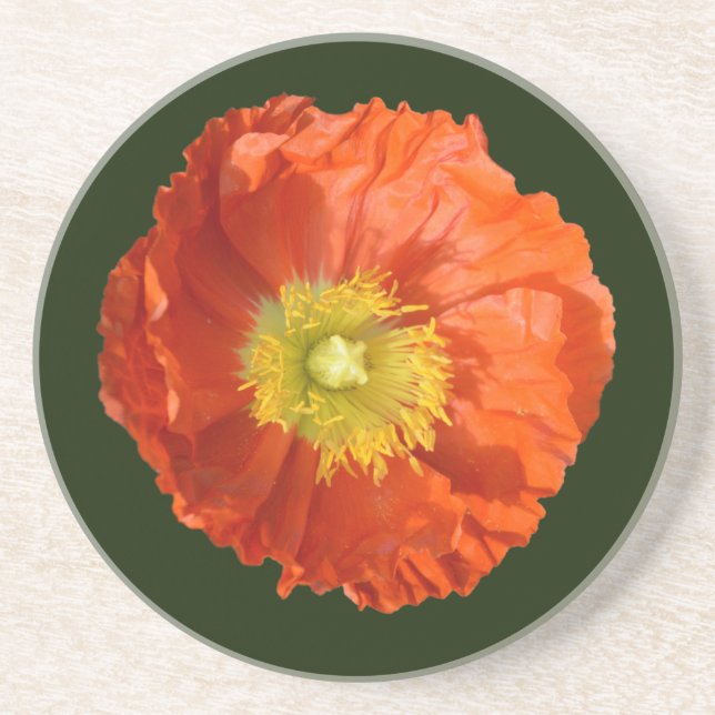 Bright Orange Poppy Flower Underlägg (Framsidan)