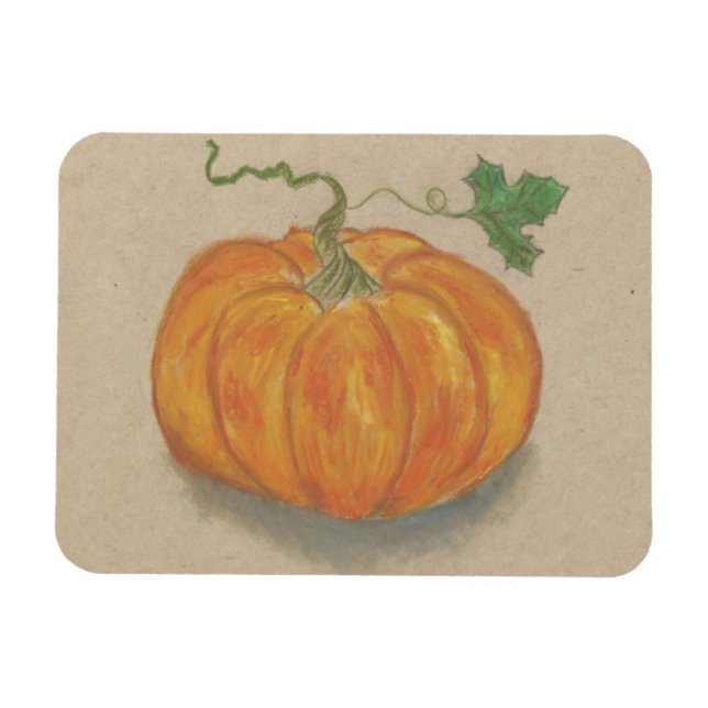 Bright Orange Pumpkin Magnet (Horisontell)