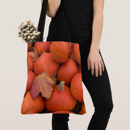 Bright Orange Pumpkin Tote Tygkasse