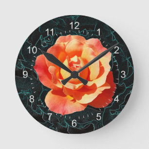 Bright orange ro rund klocka