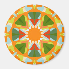 Bright Orange Roligt Grönt Star Boho Kitsch Kitche Magnet