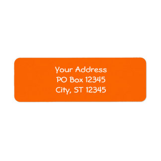 Bright Orange Solid Färg Returadress Etikett
