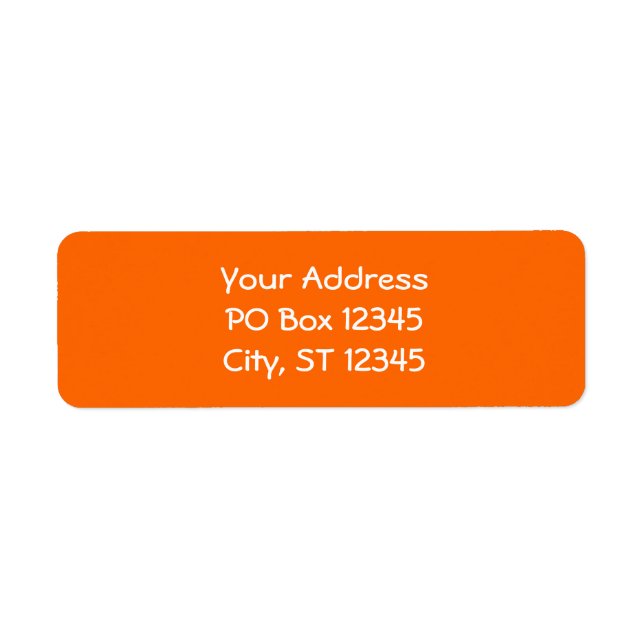 Bright Orange Solid Färg Returadress Etikett (Framsidan)