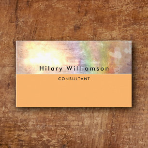 Bright Orange Tan Beige Rainbow Holograph Visitkort
