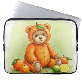 Bright Orange Teddy av Natasha Us Laptop Fodral