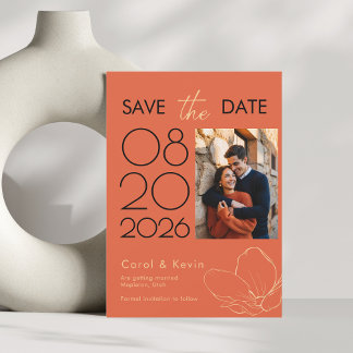 Bright orange Verona sunset Photo bröllop Spara Datumet