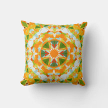Bright Orange Vibrant Grönt Star Boho Maximalist