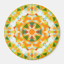 Bright Orange Vibrant Grönt Star Boho Maximalist