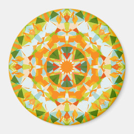 Bright Orange Vibrant Grönt Star Boho Maximalist Magnet