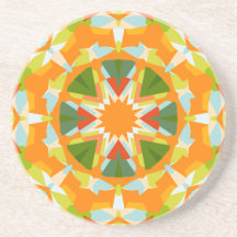 Bright Orange Vibrant Grönt Star Boho Maximalist