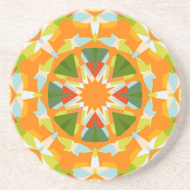 Bright Orange Vibrant Grönt Star Boho Maximalist Underlägg