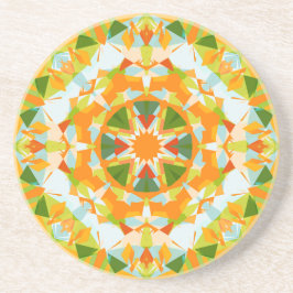 Bright Orange Vibrant Grönt Star Boho Maximalist Underlägg