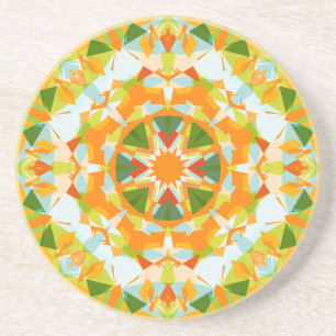 Bright Orange Vibrant Grönt Star Boho Maximalist Underlägg