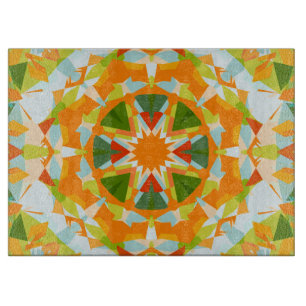 Bright Orange Vibrant Grönt Star Kitsch Eclectic