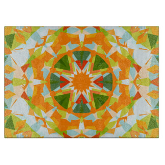 Bright Orange Vibrant Grönt Star Kitsch Eclectic