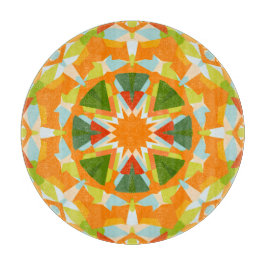 Bright Orange Vibrant Grönt Star Kitsch Eclectic