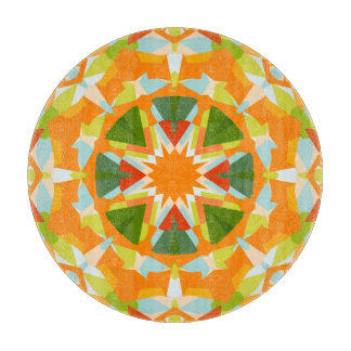 Bright Orange Vibrant Grönt Star Kitsch Eclectic