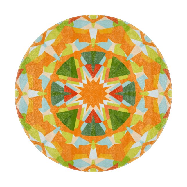 Bright Orange Vibrant Grönt Star Kitsch Eclectic (Framsidan)