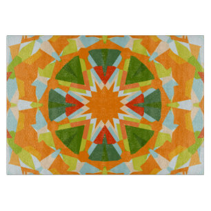 Bright Orange Vibrant Grönt Star Kitsch Eclectic