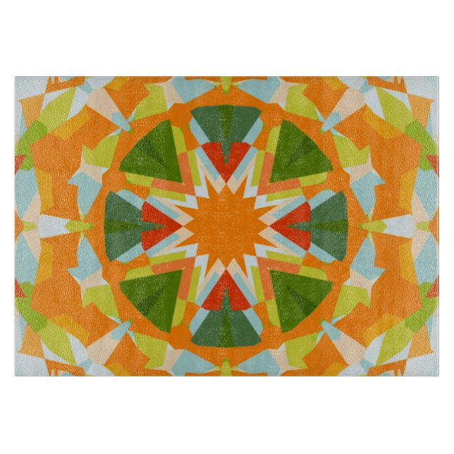 Bright Orange Vibrant Grönt Star Kitsch Eclectic (Framsidan)