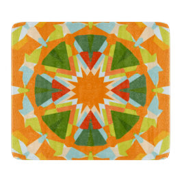 Bright Orange Vibrant Grönt Star Kitsch Eclectic