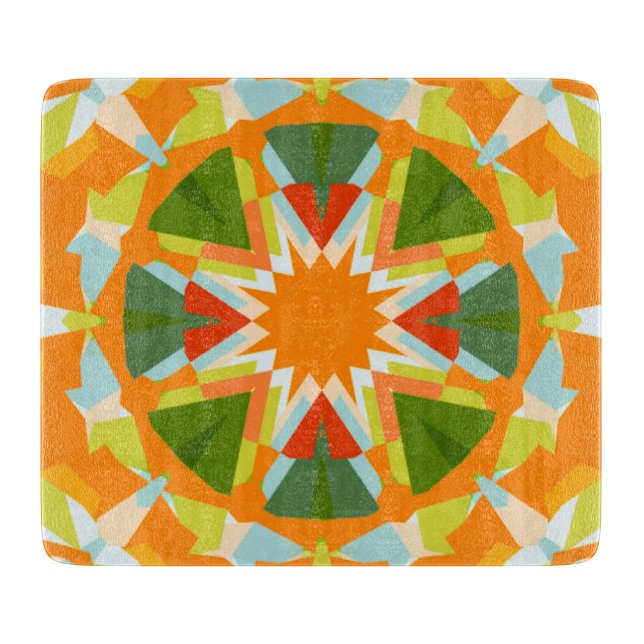 Bright Orange Vibrant Grönt Star Kitsch Eclectic (Framsidan)