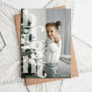 BRIGHT Overlay Typography's Photo Jul Julkort