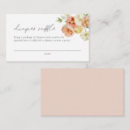 Bright Pastel Blommigt Girl Diaper Raffle Biljett Tilläggskort