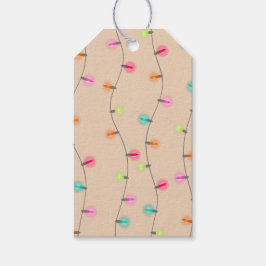 Bright Pastel jul Ljus på Kraft Presentetikett