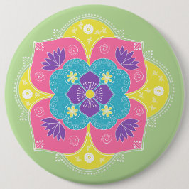 Bright Pastel Lotus Rangoli Knapp