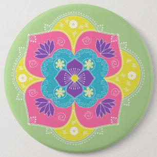 Bright Pastel Lotus Rangoli Knapp