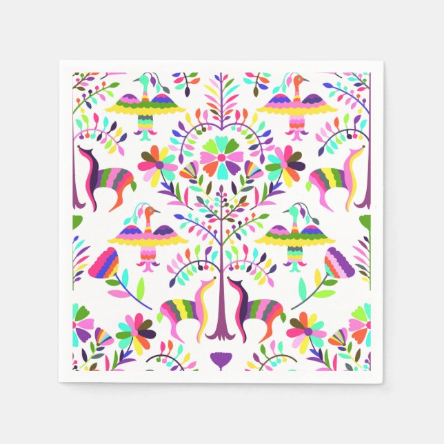 Bright Pastel Otomi Cocktail Napkins Pappersservett (Framsidan)