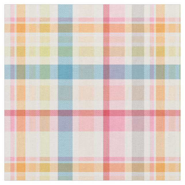 Bright Pastel plaid multicolour clan tartan Tyg (Närbild)