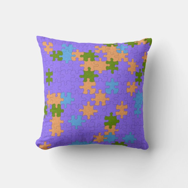 Bright Pastel Puzzle Kudde (Framsida)