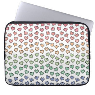 Bright Pastel Rainbow Gemstone Heart mönster Laptop Fodral