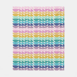 Bright Pastel Rainbow Geometric Shapes Mönster Fleecefilt