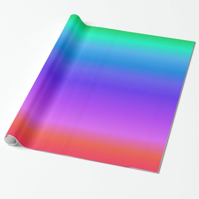 Bright Pastel Rainbow Presentpapper (Utrullad)