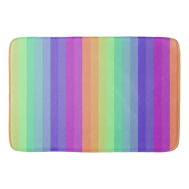 Bright Pastel Rainbow Rand Bath Mat Badrumsmatta (Framsidan)