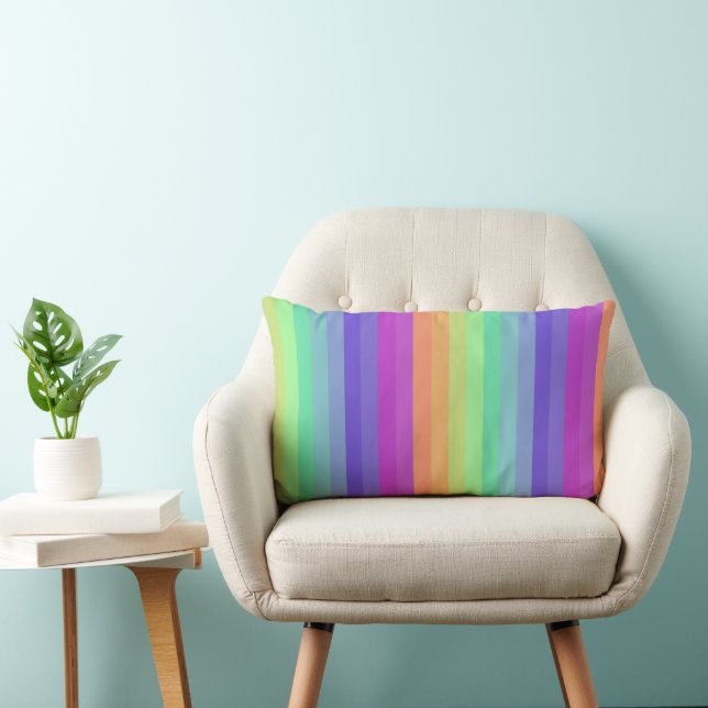 Bright Pastel Rainbow Rand Dekorativ kudde (Stol)